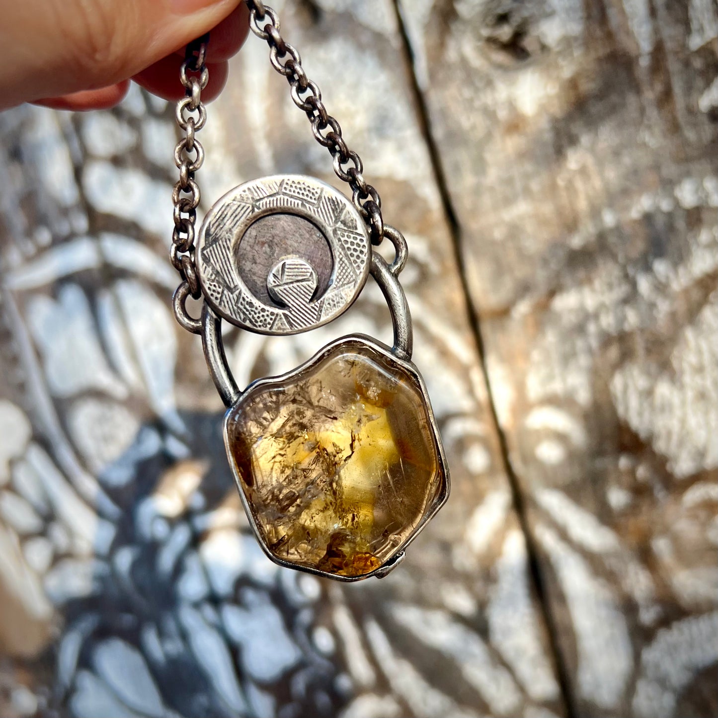 Ruby and Citrine Talisman Necklace