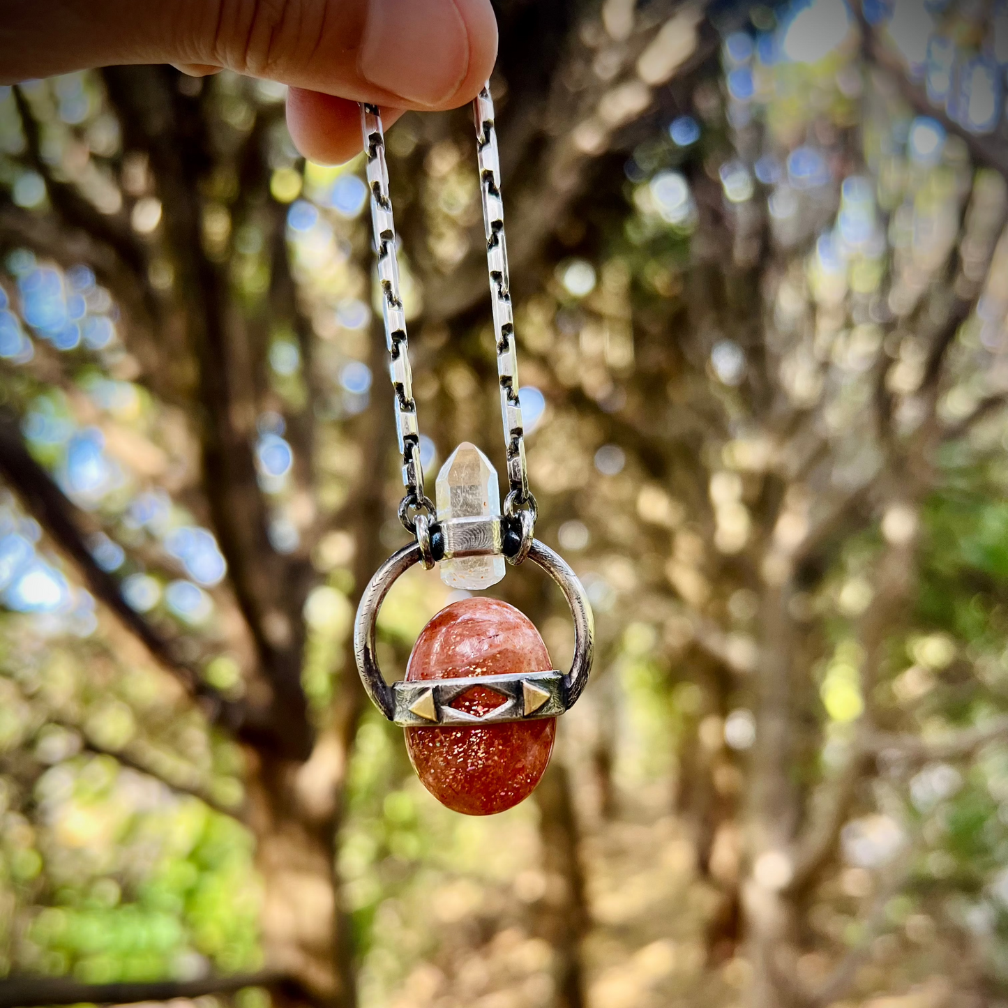 Sunstone and California Quartz Talisman