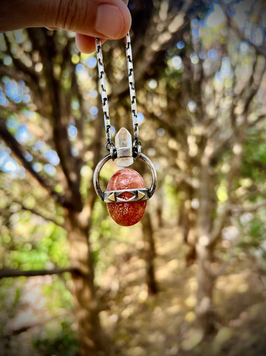Sunstone and California Quartz Talisman