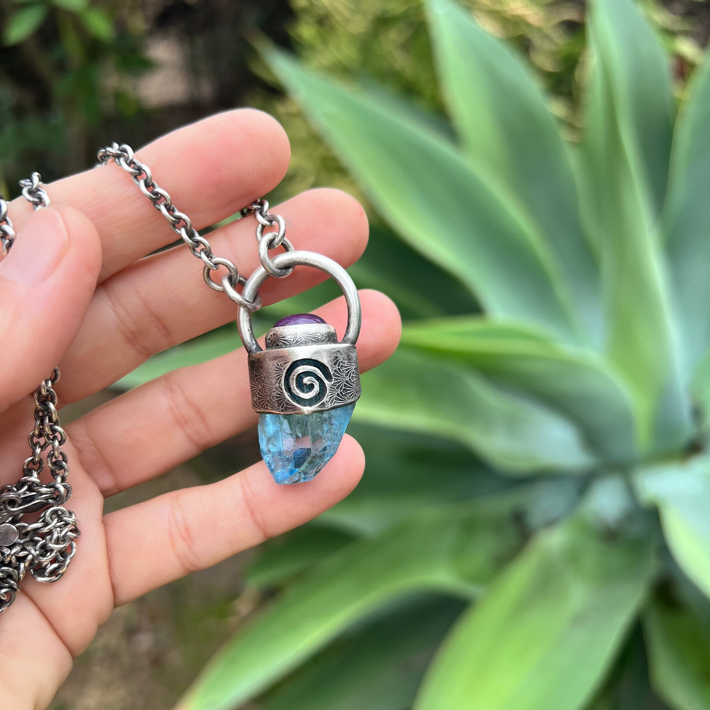 Blue Topaz and Amethyst Talisman