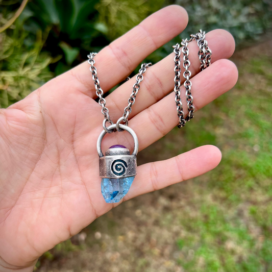 Blue Topaz and Amethyst Talisman