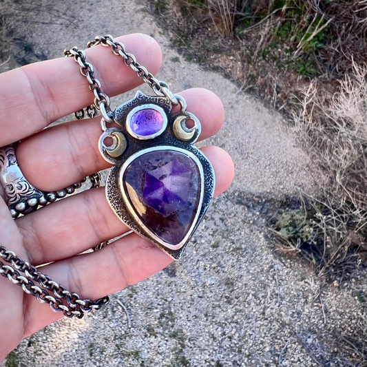 Chevron Amethyst Moon Talisman