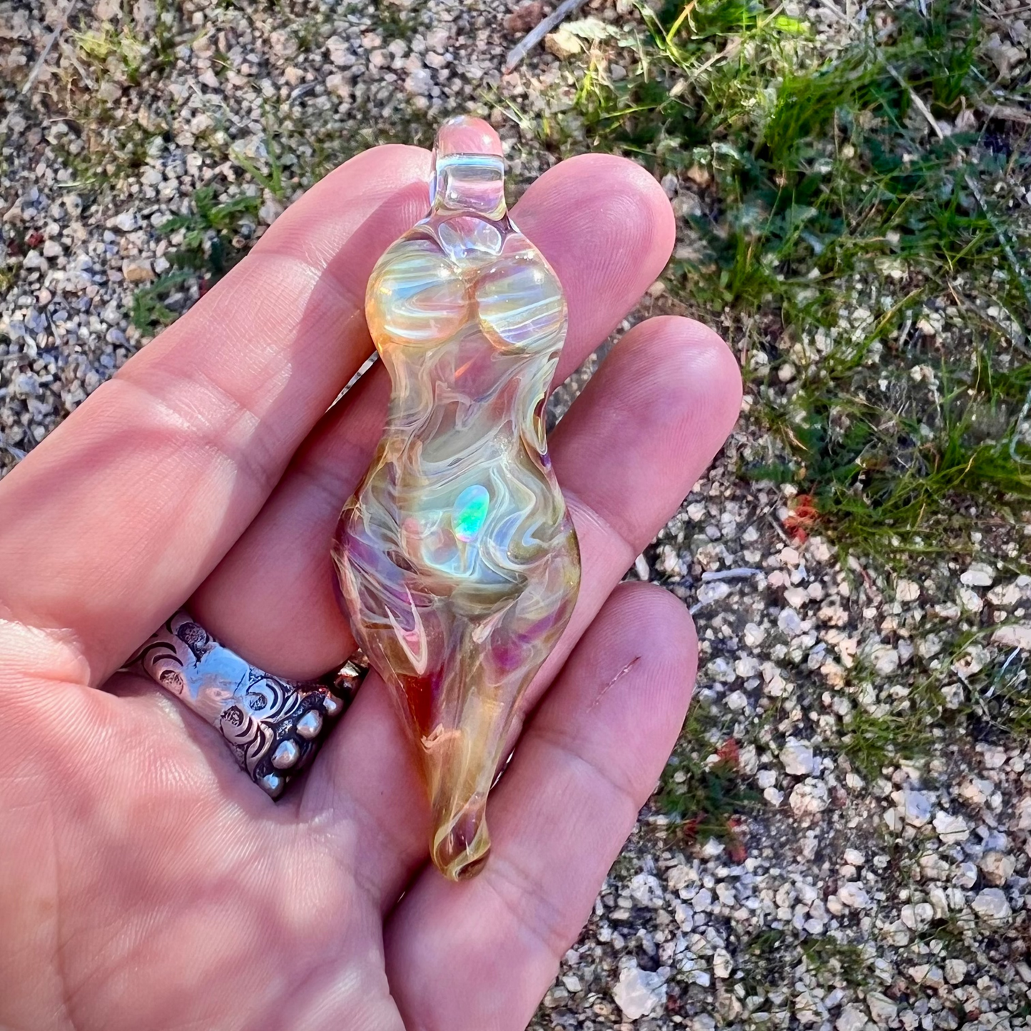 Goddess Pendant with Gilson Opal